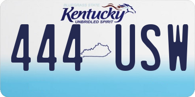 KY license plate 444USW