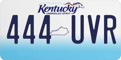KY license plate 444UVR