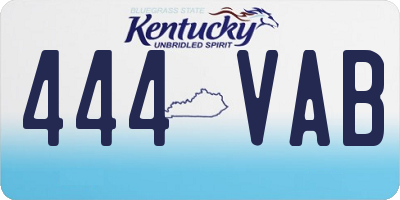 KY license plate 444VAB