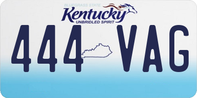 KY license plate 444VAG