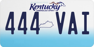 KY license plate 444VAI