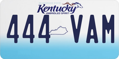 KY license plate 444VAM
