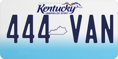 KY license plate 444VAN