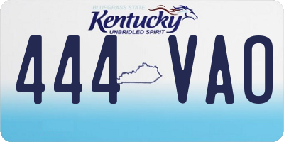 KY license plate 444VAO