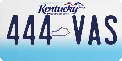 KY license plate 444VAS