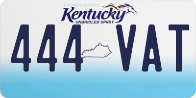 KY license plate 444VAT