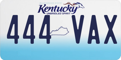 KY license plate 444VAX