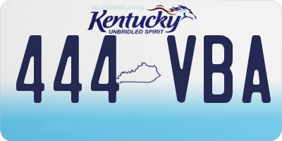 KY license plate 444VBA