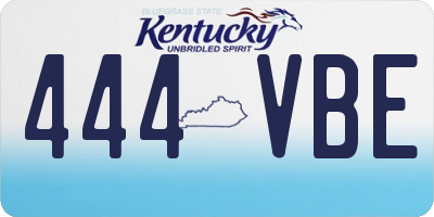 KY license plate 444VBE