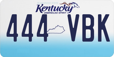 KY license plate 444VBK