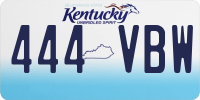 KY license plate 444VBW