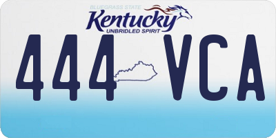 KY license plate 444VCA