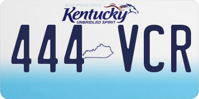 KY license plate 444VCR