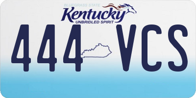 KY license plate 444VCS