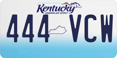 KY license plate 444VCW