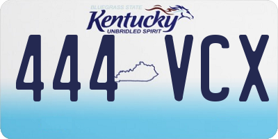 KY license plate 444VCX