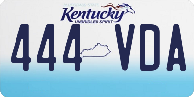 KY license plate 444VDA