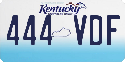 KY license plate 444VDF