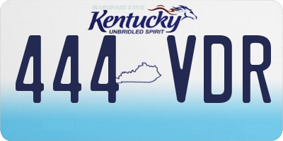 KY license plate 444VDR