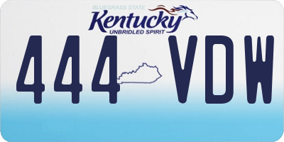 KY license plate 444VDW