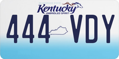KY license plate 444VDY