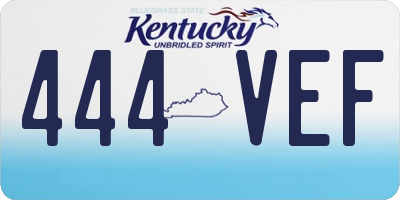 KY license plate 444VEF