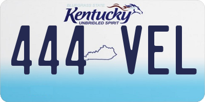 KY license plate 444VEL