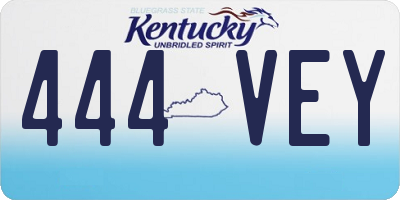 KY license plate 444VEY