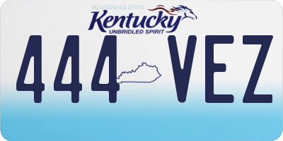 KY license plate 444VEZ