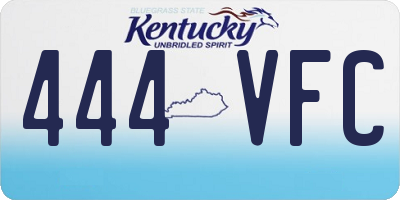 KY license plate 444VFC