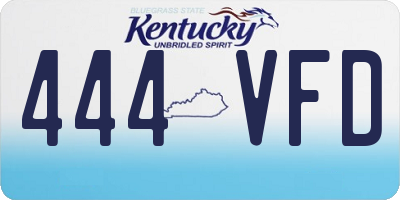 KY license plate 444VFD