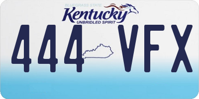 KY license plate 444VFX