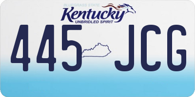 KY license plate 445JCG