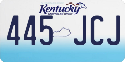 KY license plate 445JCJ