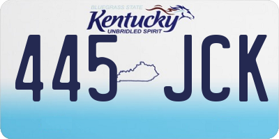 KY license plate 445JCK