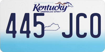 KY license plate 445JCO