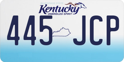 KY license plate 445JCP
