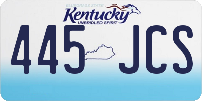 KY license plate 445JCS