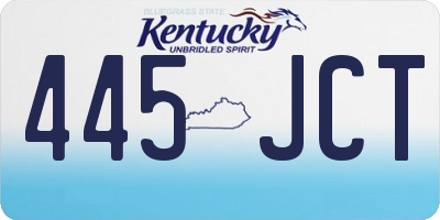 KY license plate 445JCT