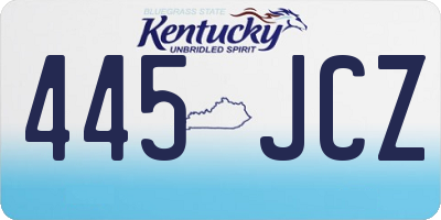 KY license plate 445JCZ