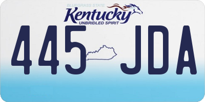 KY license plate 445JDA