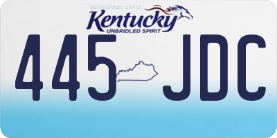 KY license plate 445JDC
