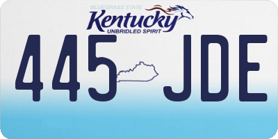 KY license plate 445JDE