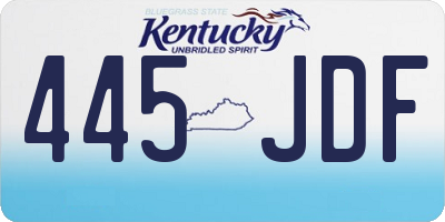 KY license plate 445JDF