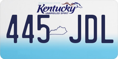 KY license plate 445JDL