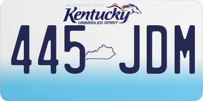 KY license plate 445JDM