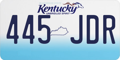 KY license plate 445JDR