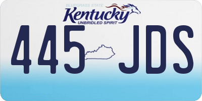 KY license plate 445JDS