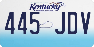 KY license plate 445JDV