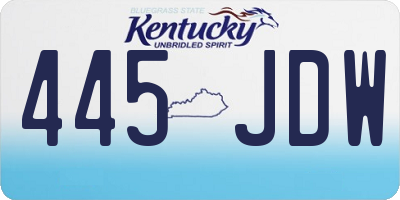 KY license plate 445JDW
